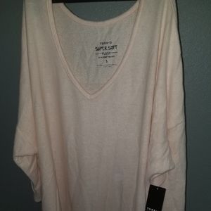 Super Soft Plush Light Pink Dolman Long Sleeve